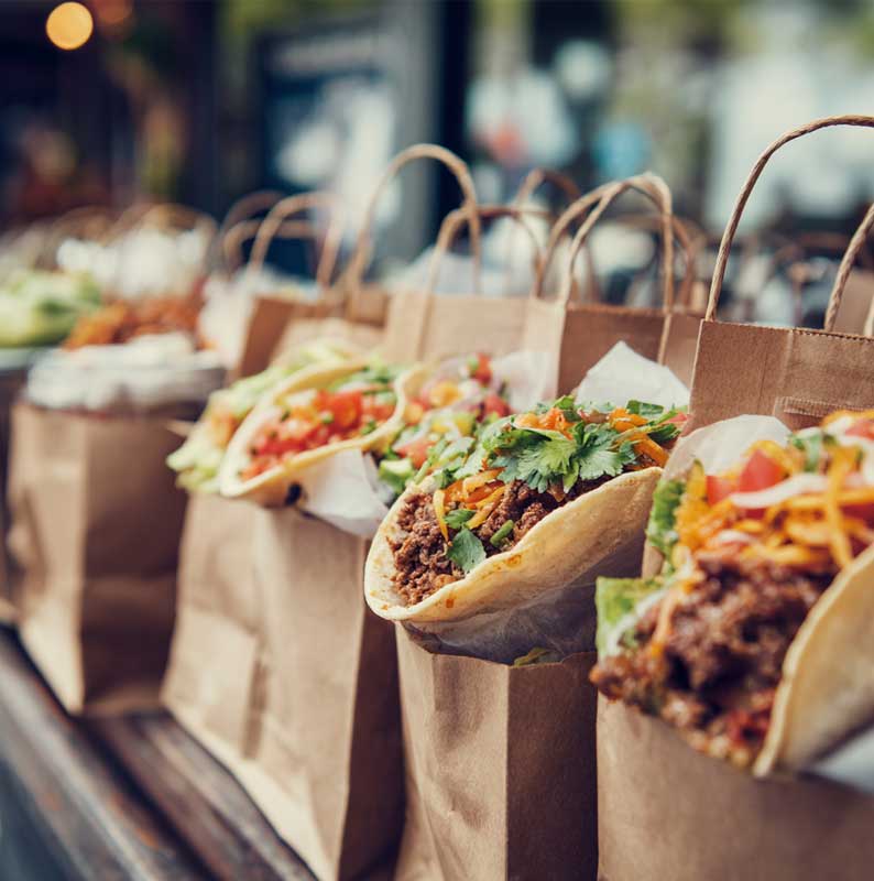 catering taschen mit tacos